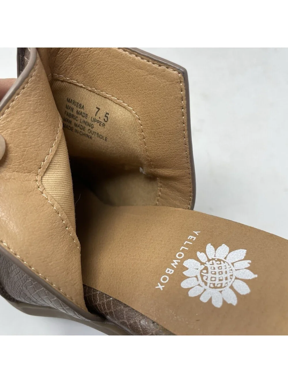 Yellowbox Marissa Heeled Mule Shoe for women in Taupe